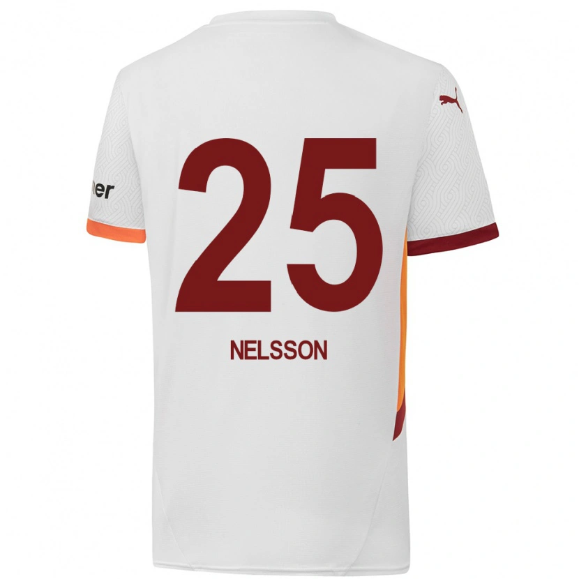 Danxen Dětské Victor Nelsson #25 Bílá Žlutá Červená Daleko Hráčské Dresy 2024/25 Dres