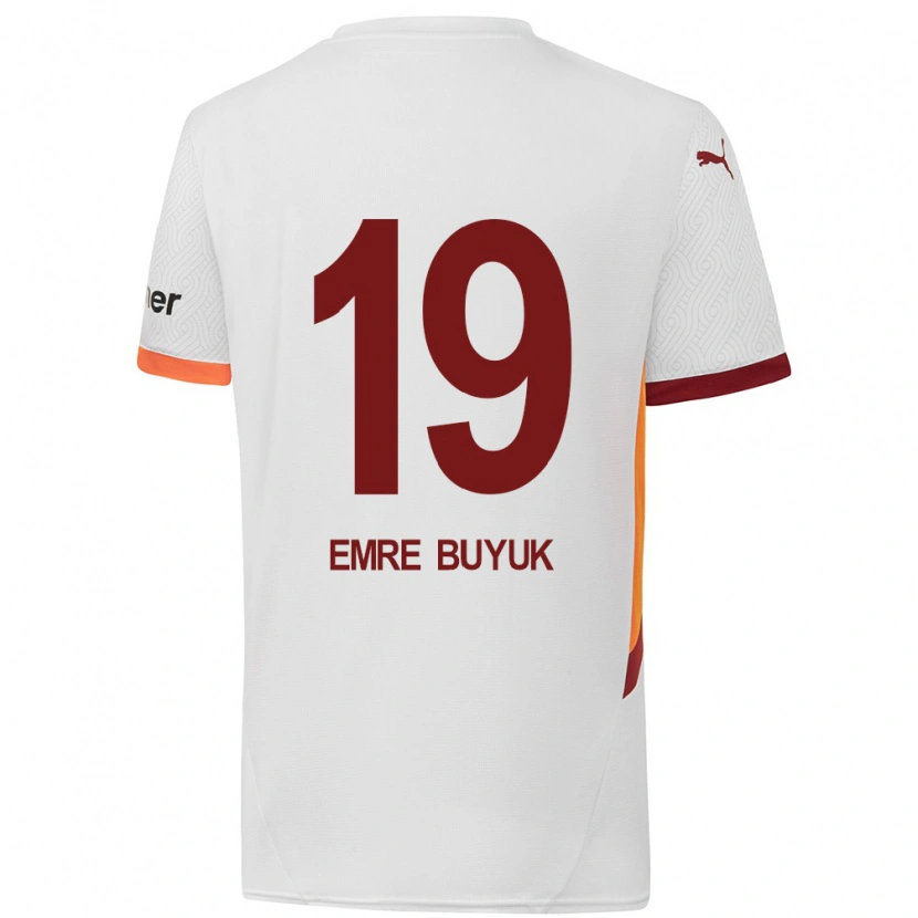 Danxen Dětské Enes Emre Büyük #19 Bílá Žlutá Červená Daleko Hráčské Dresy 2024/25 Dres