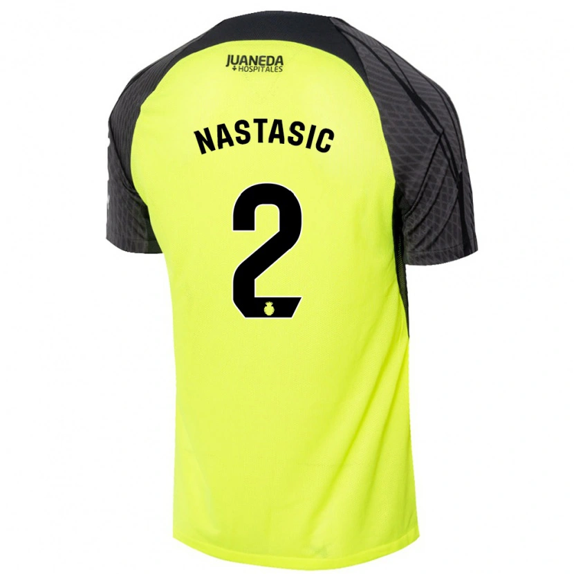 Danxen Dětské Matija Nastasic #2 Fluorescenční Zelená Černá Daleko Hráčské Dresy 2024/25 Dres