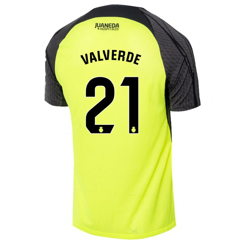 Danxen Dětské David Valverde #21 Fluorescenční Zelená Černá Daleko Hráčské Dresy 2024/25 Dres