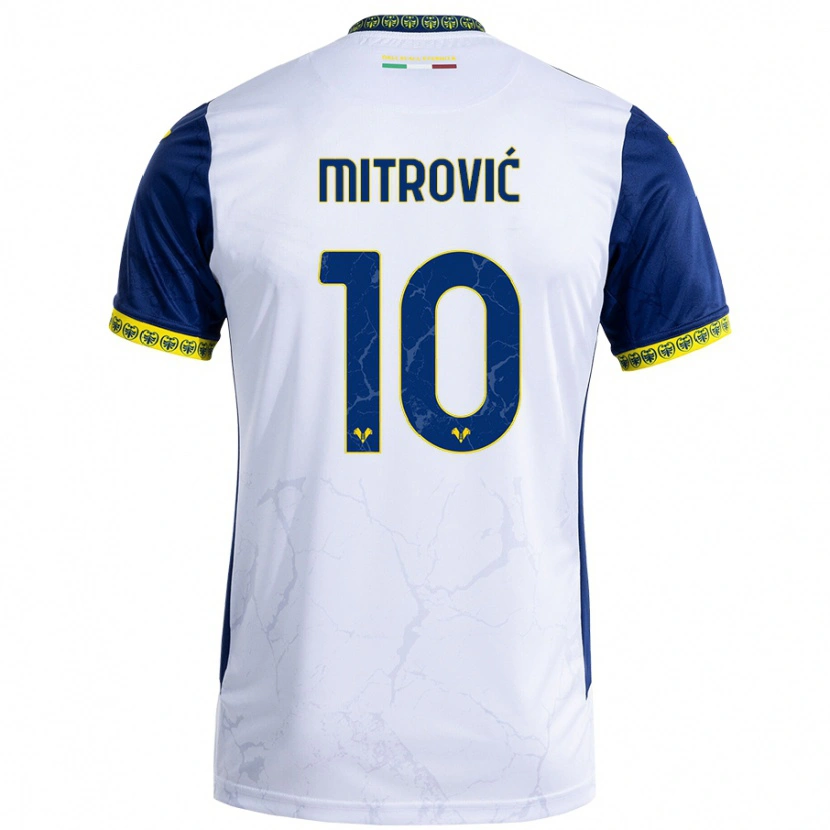 Danxen Dětské Stefan Mitrović #10 Bílá Modrá Daleko Hráčské Dresy 2024/25 Dres