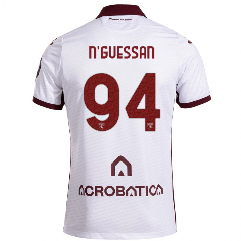 Danxen Dětské Ange Caumenan N'guessan #94 Bílá Kaštanová Daleko Hráčské Dresy 2024/25 Dres