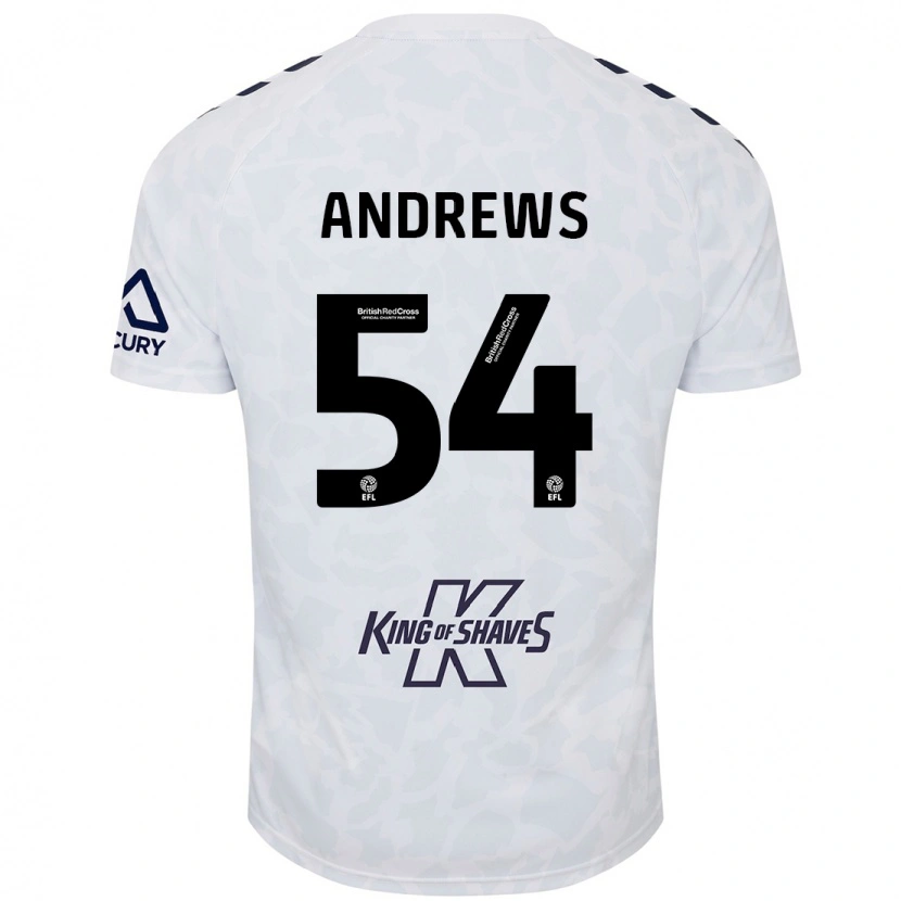 Danxen Dětské Kai Andrews #54 Bílý Daleko Hráčské Dresy 2024/25 Dres