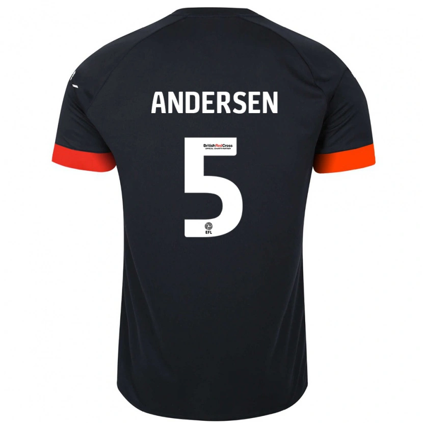 Danxen Dětské Mads Andersen #5 Černá Oranžová Daleko Hráčské Dresy 2024/25 Dres