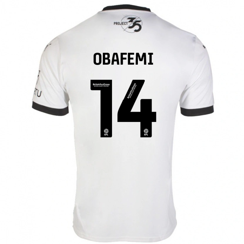 Danxen Dětské Michael Obafemi #14 Bílá Černá Daleko Hráčské Dresy 2024/25 Dres