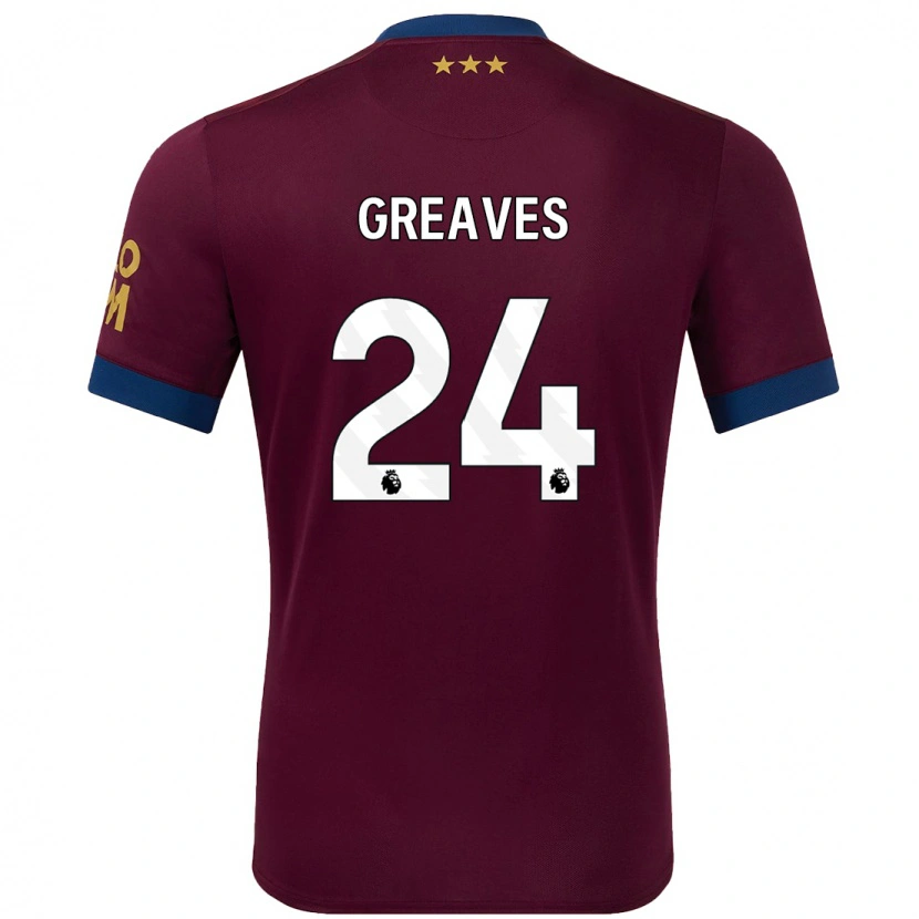 Danxen Dětské Jacob Greaves #24 Hnědý Daleko Hráčské Dresy 2024/25 Dres