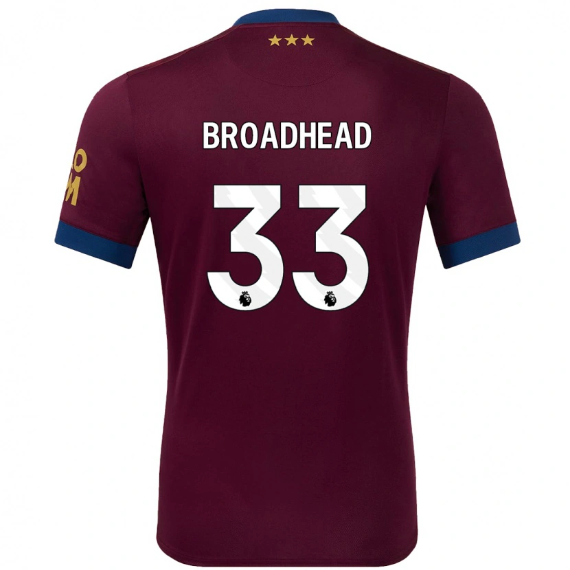 Danxen Dětské Nathan Broadhead #33 Hnědý Daleko Hráčské Dresy 2024/25 Dres