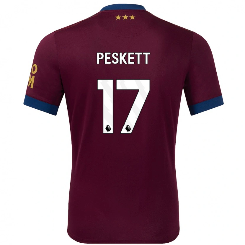 Danxen Dětské Sophie Peskett #17 Hnědý Daleko Hráčské Dresy 2024/25 Dres