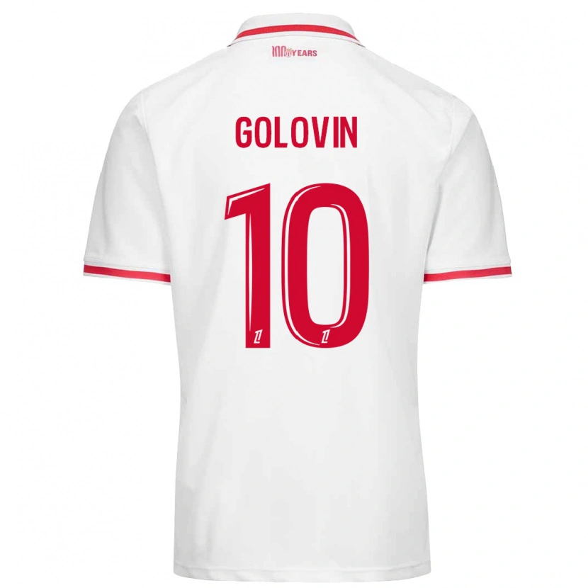 Danxen Pánské Aleksandr Golovin #10 Bílá Červená Domů Hráčské Dresy 2024/25 Dres