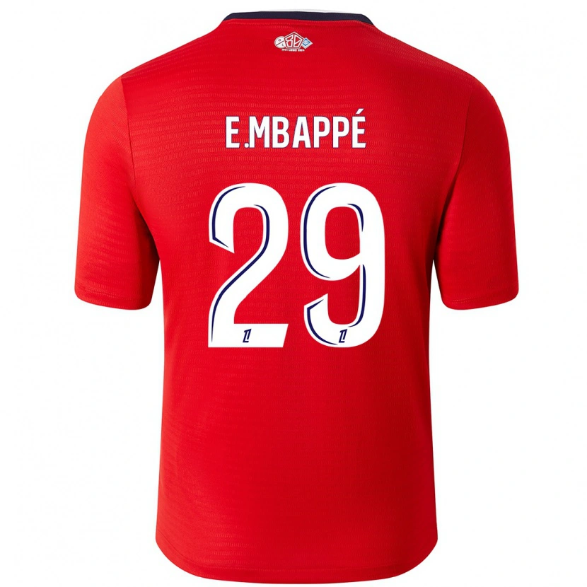 Danxen Pánské Ethan Mbappé #29 Červená Bílá Domů Hráčské Dresy 2024/25 Dres