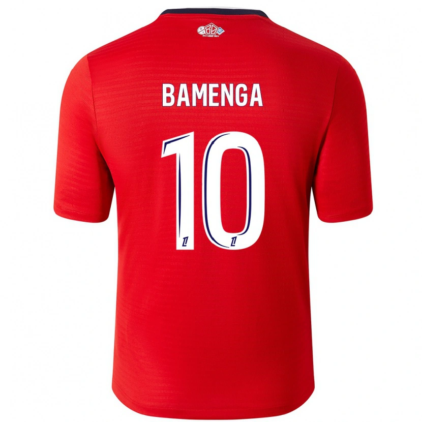 Danxen Pánské Naomie Bamenga #10 Červená Bílá Domů Hráčské Dresy 2024/25 Dres