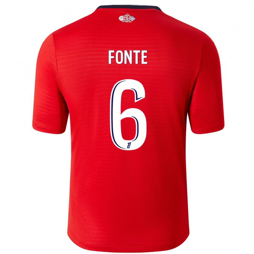 Danxen Pánské Jose Fonte #6 Červená Bílá Domů Hráčské Dresy 2024/25 Dres