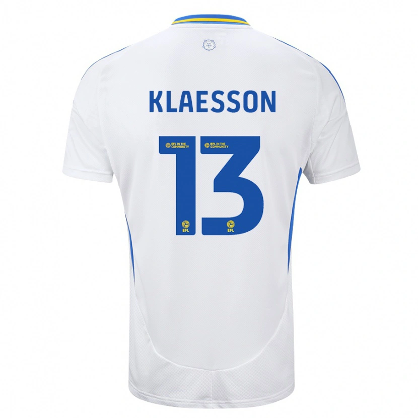 Danxen Pánské Kristoffer Klaesson #13 Bílá Modrá Domů Hráčské Dresy 2024/25 Dres