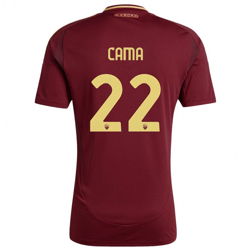 Danxen Pánské Cristian Cama #22 Červená Hnědá Zlatá Domů Hráčské Dresy 2024/25 Dres