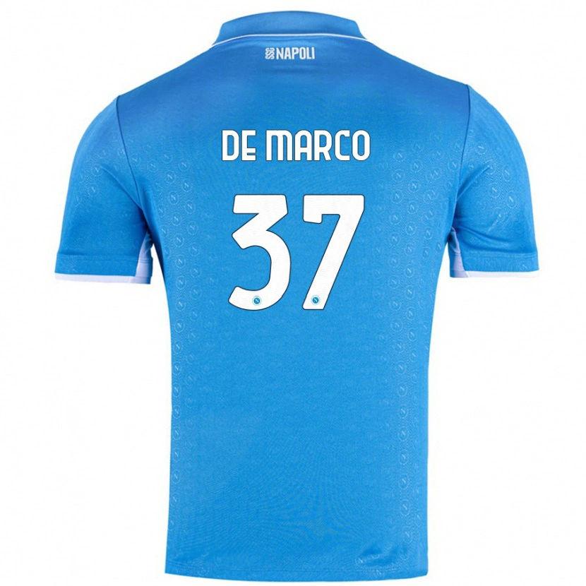 Danxen Pánské Francesco De Marco #37 Nebesky Modrá Domů Hráčské Dresy 2024/25 Dres