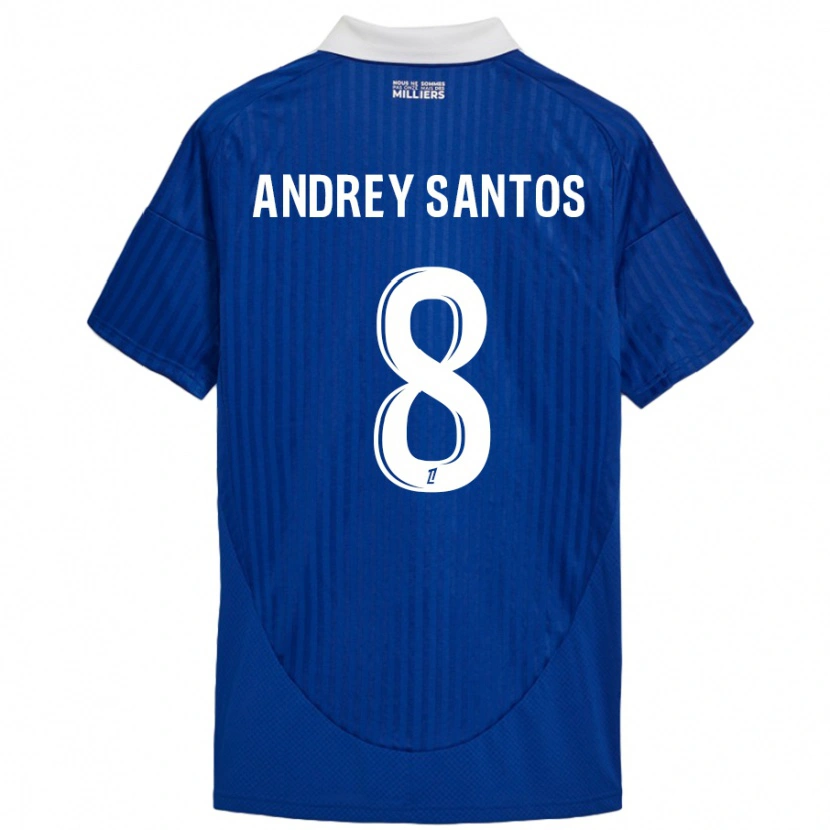 Danxen Pánské Andrey Santos #8 Modrá Bílá Domů Hráčské Dresy 2024/25 Dres