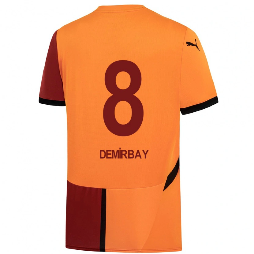 Danxen Pánské Kerem Demirbay #8 Žlutá Červená Domů Hráčské Dresy 2024/25 Dres