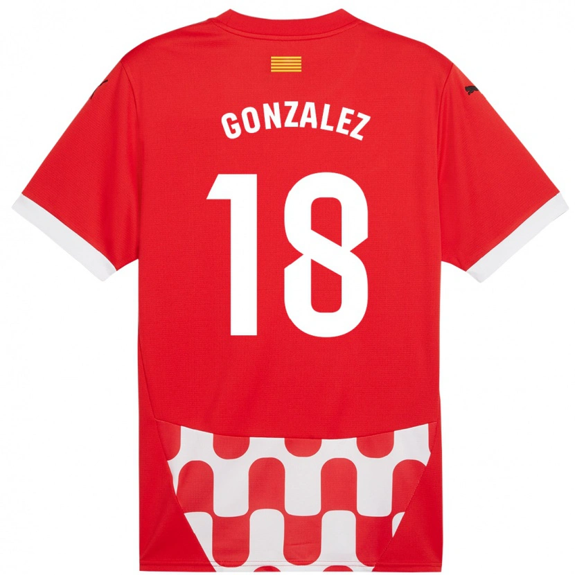 Danxen Pánské Gerard González #18 Červená Bílá Domů Hráčské Dresy 2024/25 Dres