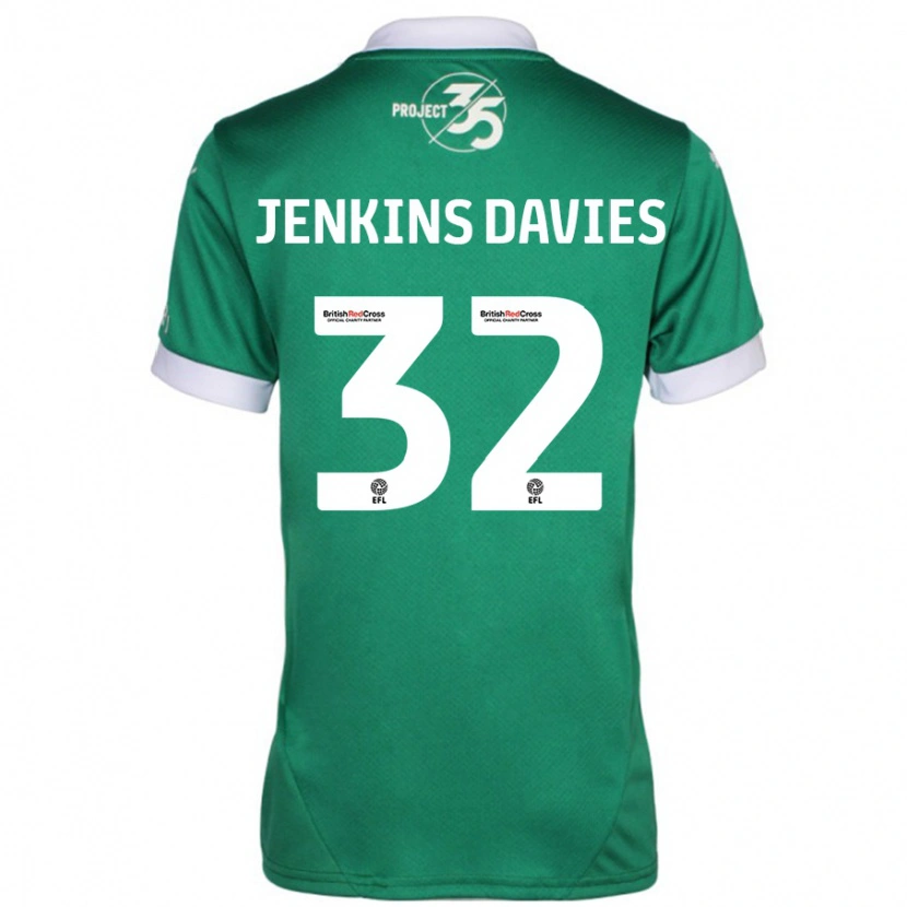 Danxen Pánské Will Jenkins-Davies #32 Zelená Bílá Domů Hráčské Dresy 2024/25 Dres