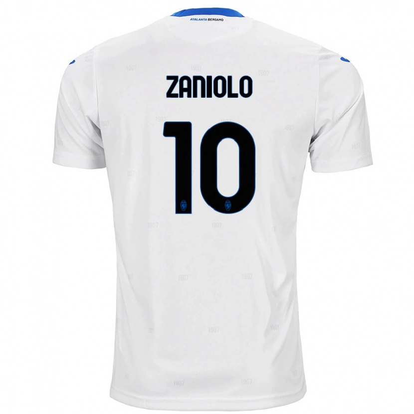 Danxen Pánské Nicolò Zaniolo #10 Bílý Daleko Hráčské Dresy 2024/25 Dres