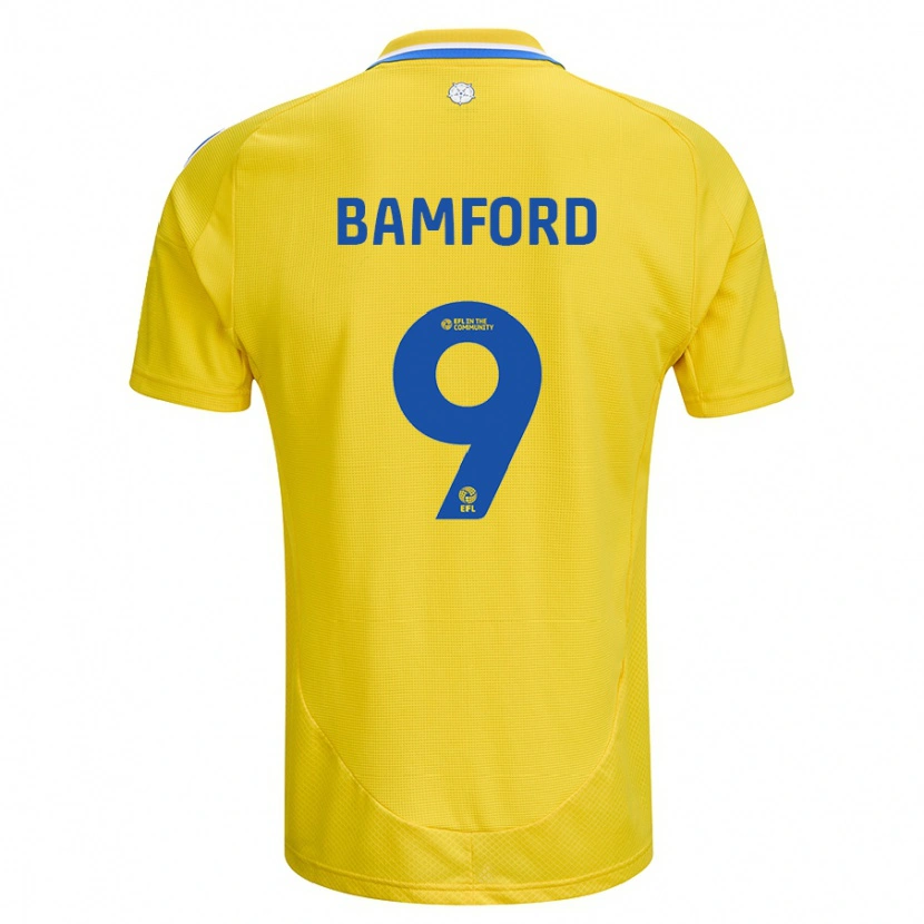 Danxen Pánské Patrick Bamford #9 Žlutá Modrá Daleko Hráčské Dresy 2024/25 Dres