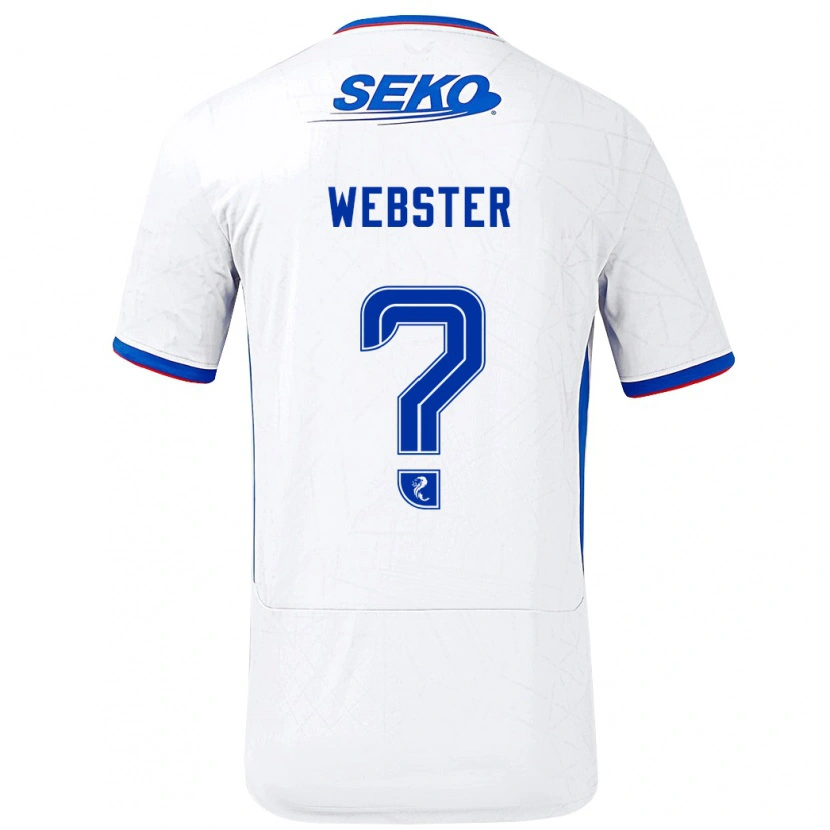 Danxen Pánské Kristian Webster #0 Bílá Modrá Daleko Hráčské Dresy 2024/25 Dres