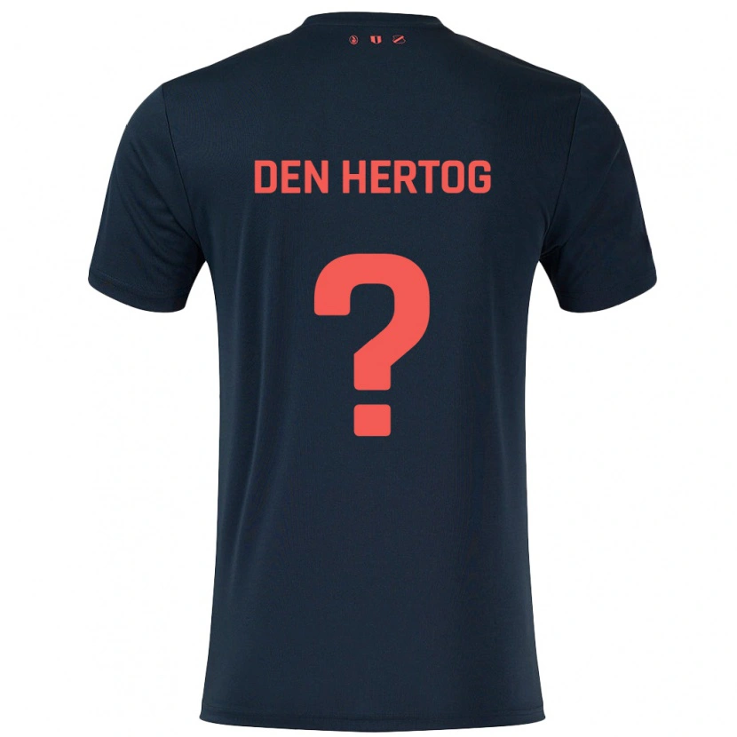 Danxen Pánské Mees Den Hertog #0 Černá Červená Daleko Hráčské Dresy 2024/25 Dres