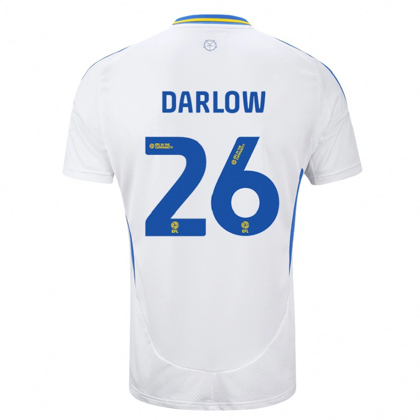 Danxen Dámské Karl Darlow #26 Bílá Modrá Domů Hráčské Dresy 2024/25 Dres