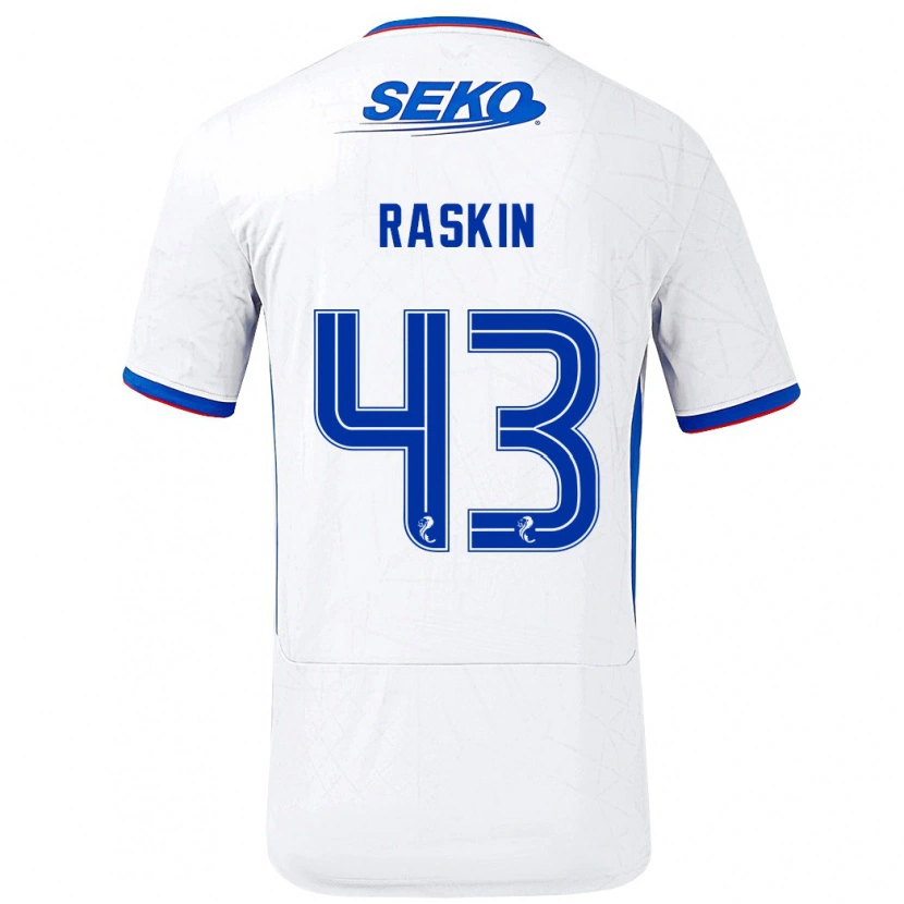 Danxen Dámské Nicolas Raskin #43 Bílá Modrá Daleko Hráčské Dresy 2024/25 Dres