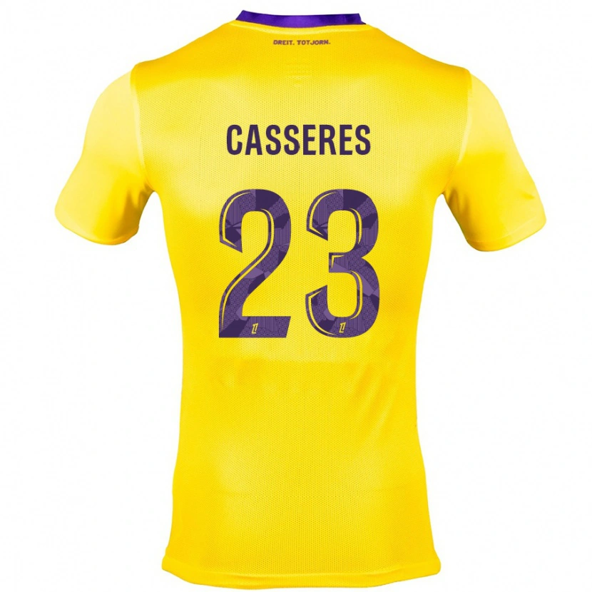 Danxen Dámské Cristian Cásseres Jr. #23 Žlutá Fialová Daleko Hráčské Dresy 2024/25 Dres