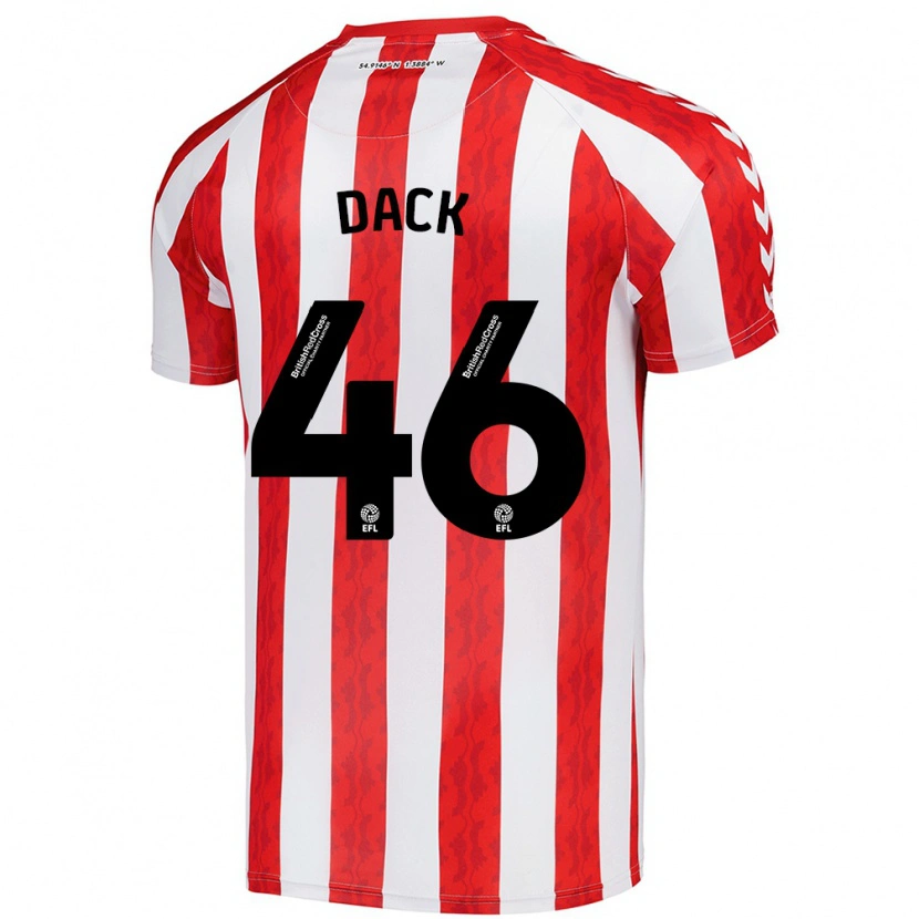 Danxen Dětské Bradley Dack #46 Červená Bílá Domů Hráčské Dresy 2024/25 Dres