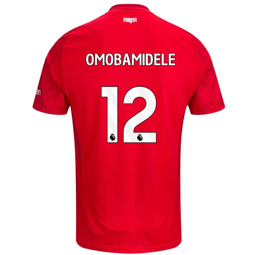 Danxen Dětské Andrew Omobamidele #12 Červená Bílá Domů Hráčské Dresy 2024/25 Dres