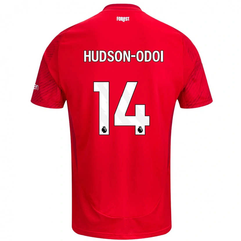 Danxen Dětské Callum Hudson-Odoi #14 Červená Bílá Domů Hráčské Dresy 2024/25 Dres