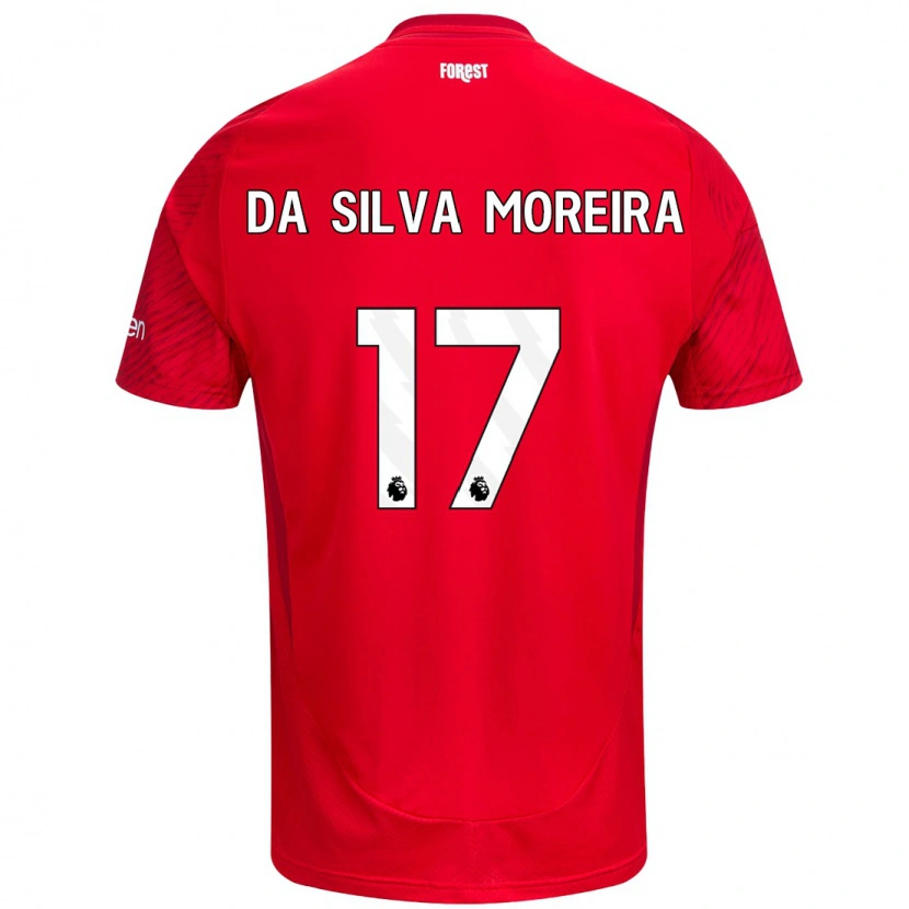 Danxen Dětské Eric Da Silva Moreira #17 Červená Bílá Domů Hráčské Dresy 2024/25 Dres