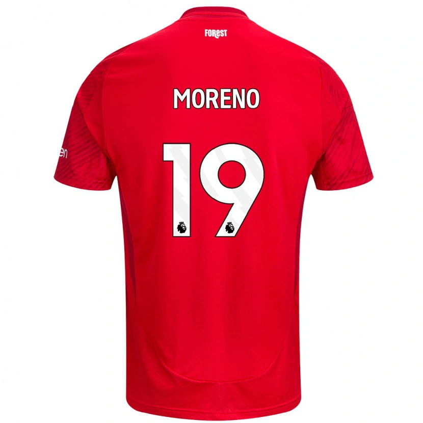 Danxen Dětské Álex Moreno #19 Červená Bílá Domů Hráčské Dresy 2024/25 Dres