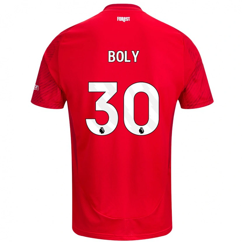 Danxen Dětské Willy Boly #30 Červená Bílá Domů Hráčské Dresy 2024/25 Dres