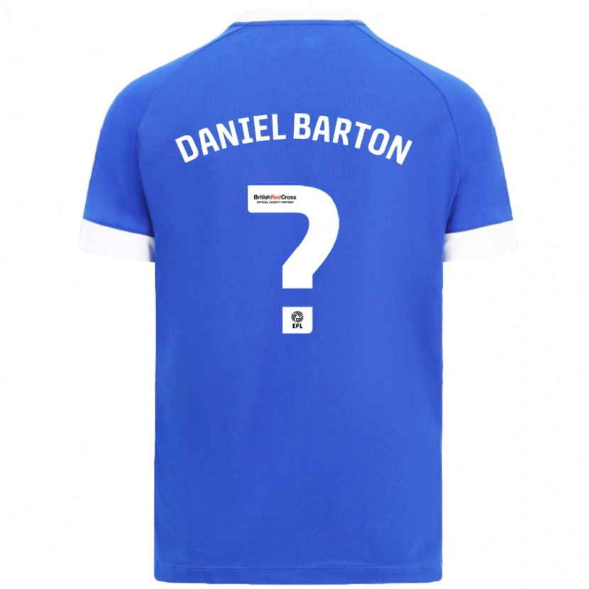 Danxen Dětské Daniel Barton #0 Nebesky Modrá Domů Hráčské Dresy 2024/25 Dres