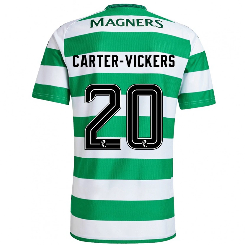 Danxen Dětské Cameron Carter-Vickers #20 Zelená Bílá Domů Hráčské Dresy 2024/25 Dres