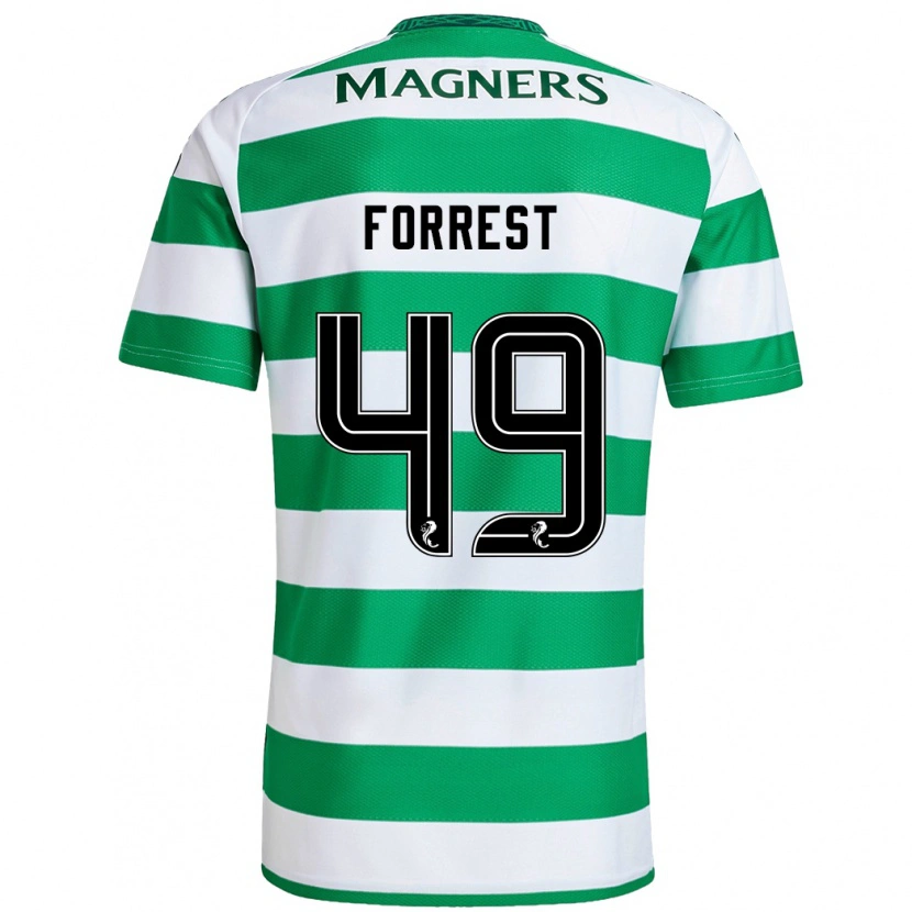 Danxen Dětské James Forrest #49 Zelená Bílá Domů Hráčské Dresy 2024/25 Dres