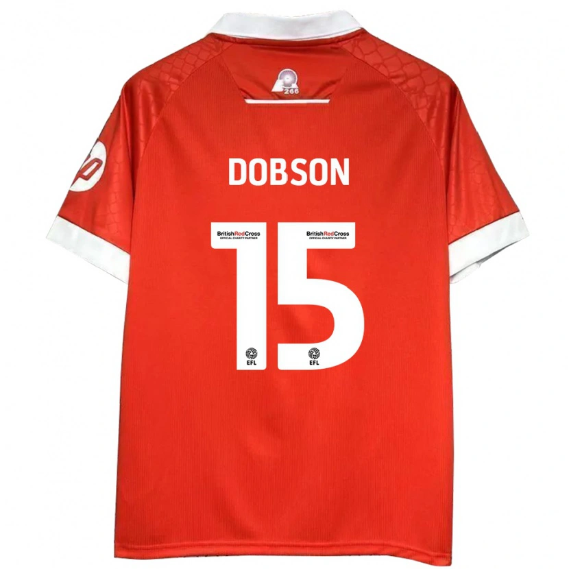 Danxen Dětské George Dobson #15 Červená Bílá Domů Hráčské Dresy 2024/25 Dres