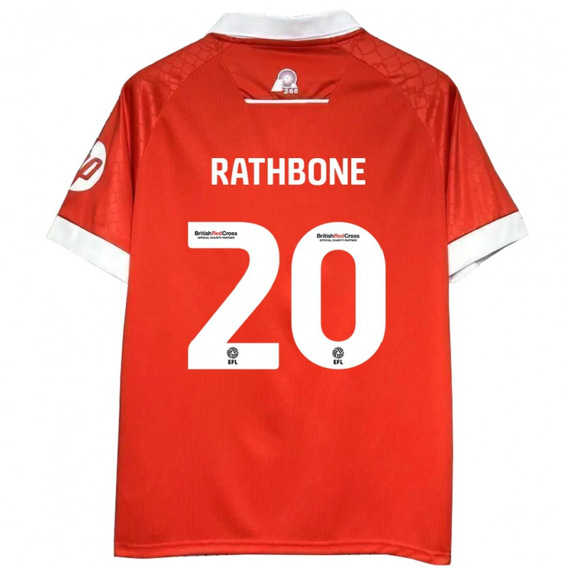 Danxen Dětské Ollie Rathbone #20 Červená Bílá Domů Hráčské Dresy 2024/25 Dres