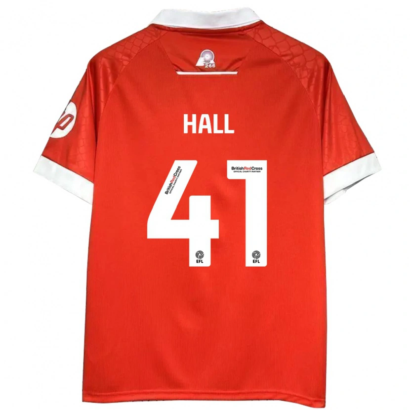 Danxen Dětské Liam Hall #41 Červená Bílá Domů Hráčské Dresy 2024/25 Dres