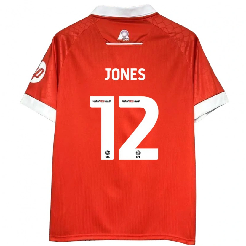 Danxen Dětské Carra Jones #12 Červená Bílá Domů Hráčské Dresy 2024/25 Dres