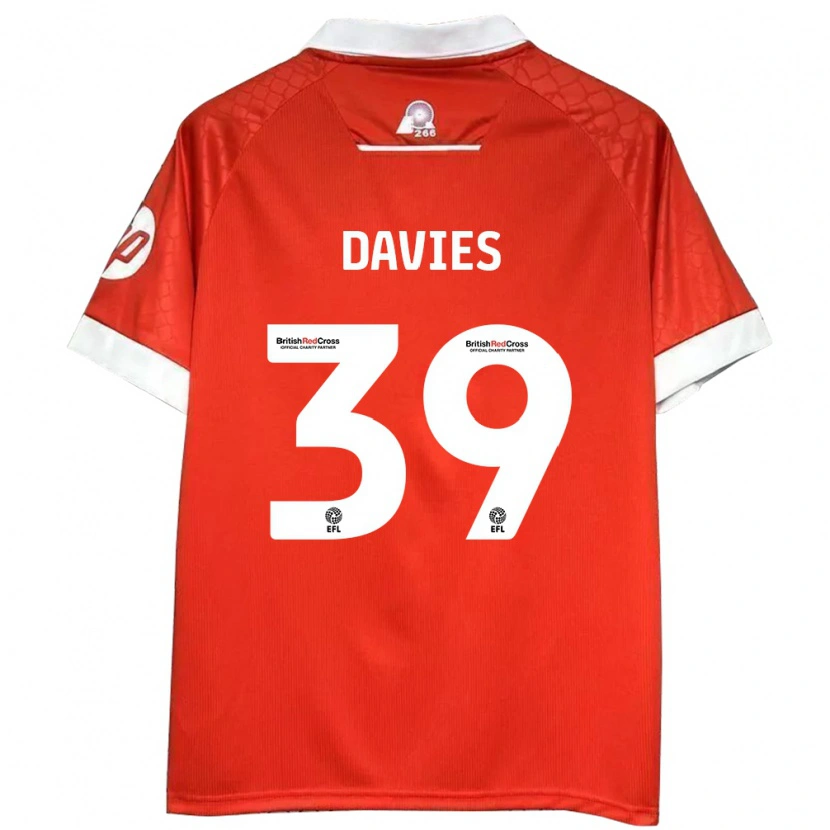 Danxen Dětské Daniel Davies #39 Červená Bílá Domů Hráčské Dresy 2024/25 Dres