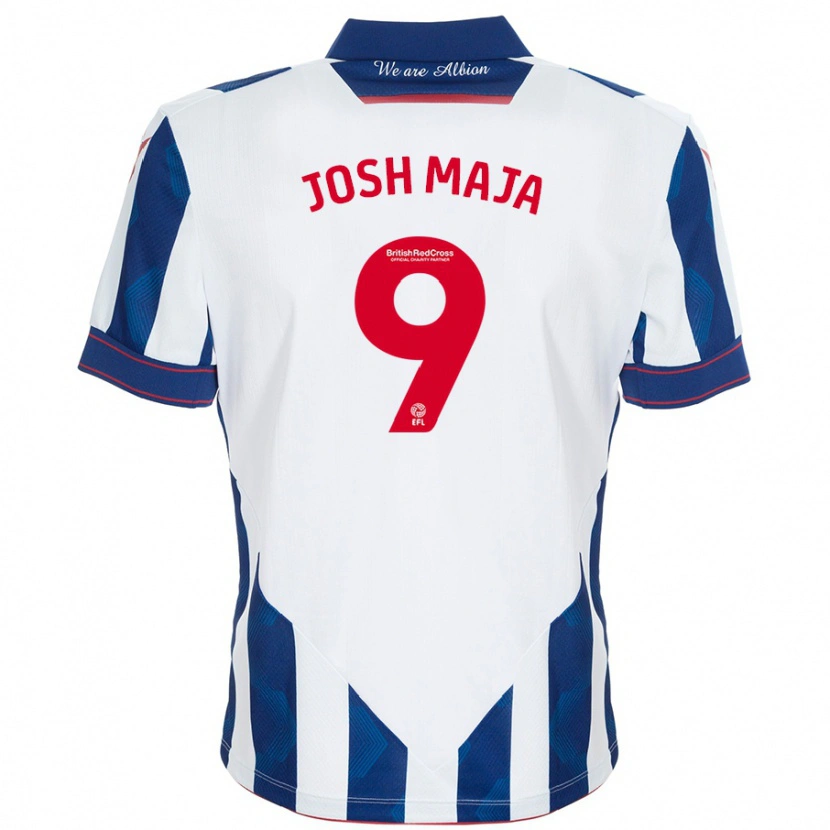 Danxen Dětské Josh Maja #9 Bílá Tmavě Modrá Domů Hráčské Dresy 2024/25 Dres