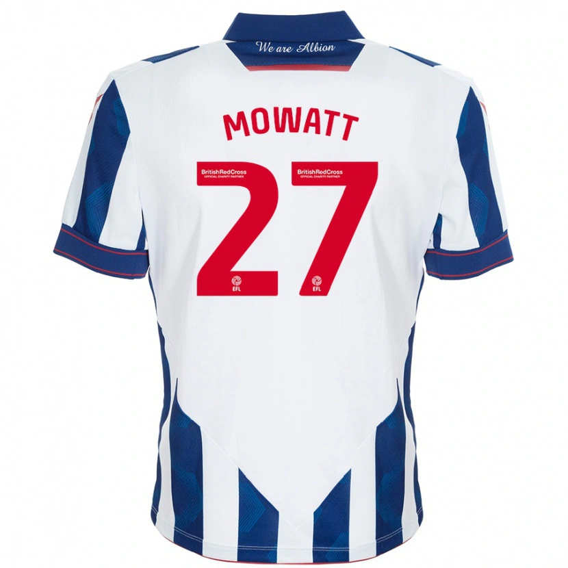 Danxen Dětské Alex Mowatt #27 Bílá Tmavě Modrá Domů Hráčské Dresy 2024/25 Dres