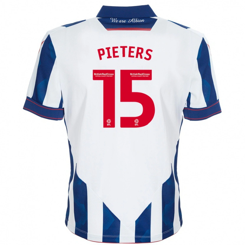 Danxen Dětské Erik Pieters #15 Bílá Tmavě Modrá Domů Hráčské Dresy 2024/25 Dres