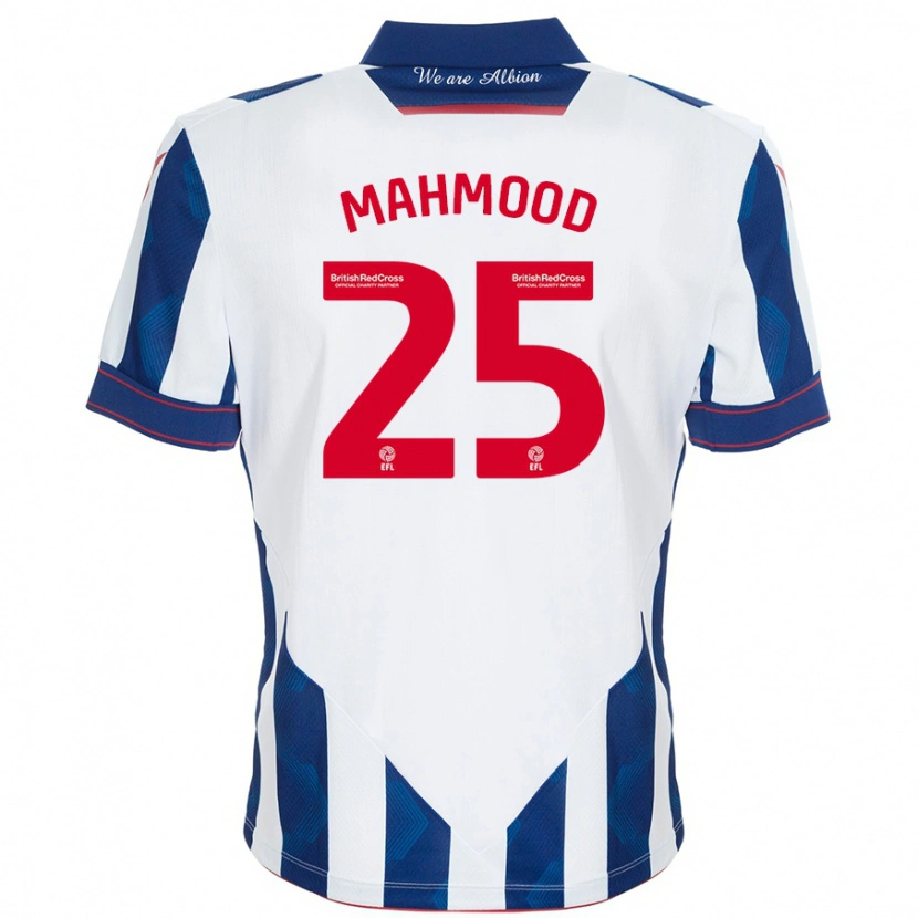 Danxen Dětské Mahmood #25 Bílá Tmavě Modrá Domů Hráčské Dresy 2024/25 Dres