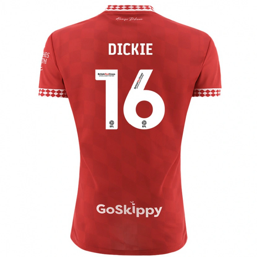 Danxen Dětské Rob Dickie #16 Červený Domů Hráčské Dresy 2024/25 Dres