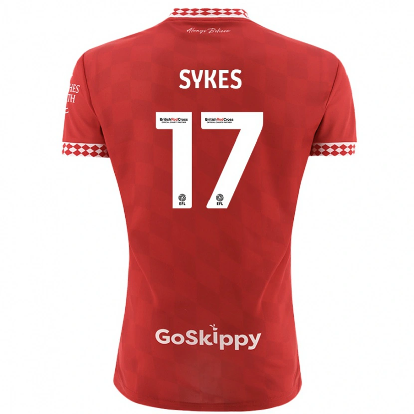 Danxen Dětské Mark Sykes #17 Červený Domů Hráčské Dresy 2024/25 Dres